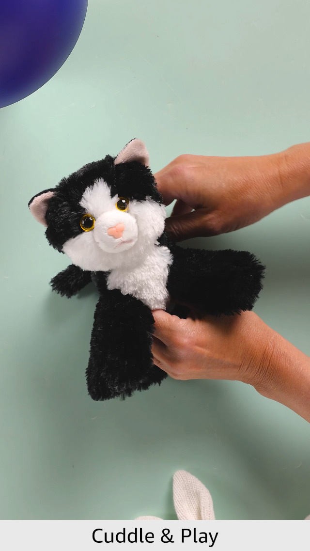 Aurora, 12743, Mini Flopsie Maynard Cat, 8in , Soft Toy, Black